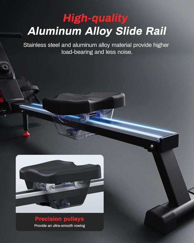 16 Level Quiet Resistance Foldable Compact Rowing Machine