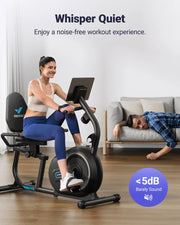 Recumbent Exercise Bike Bluetooth Exclusive App Connectivity LCD Heart Rate Handle