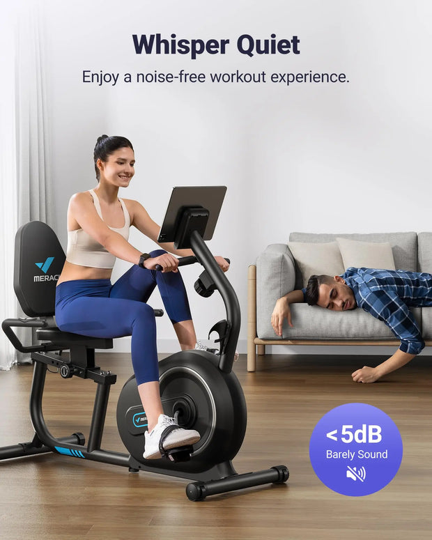 Recumbent Exercise Bike Bluetooth Exclusive App Connectivity LCD Heart Rate Handle