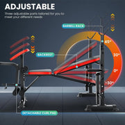 6 in 1 Weight Bench Set with Squat Rack, Bench Press Set with Barbell Rack, Adjustable Incline Bench
