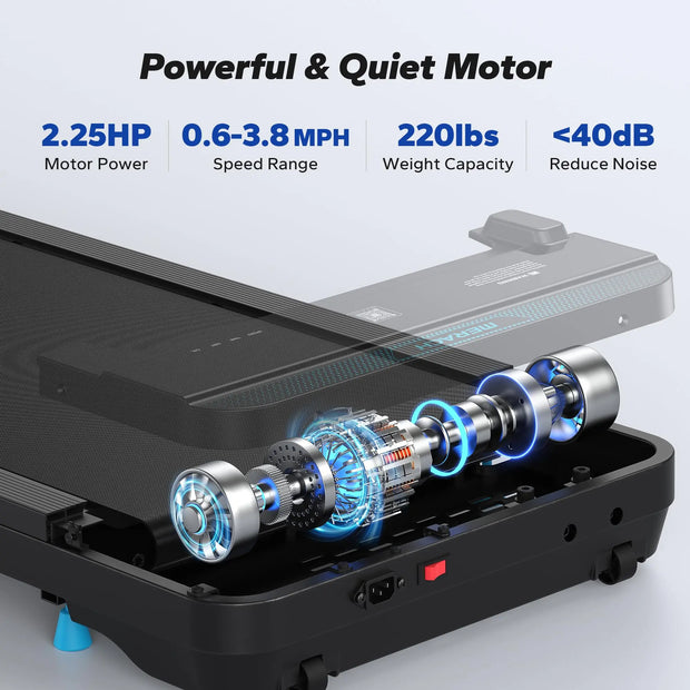Small Quiet Portable Walking Under Desk Treadmill