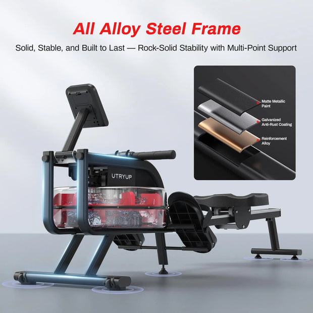 16 Level Quiet Resistance Foldable Compact Rowing Machine