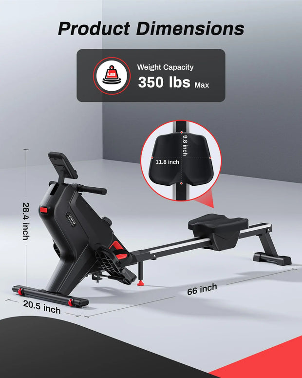 16 Level Quiet Resistance Foldable Compact Rowing Machine