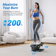 330LBS Capacity Dual Exercise Stepper with Resistance Bands for Home or Gym Workout