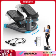 330LBS Capacity Dual Exercise Stepper with Resistance Bands for Home or Gym Workout