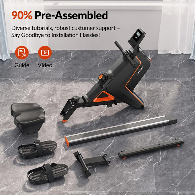 16 Level Quiet Resistance Foldable Compact Rowing Machine