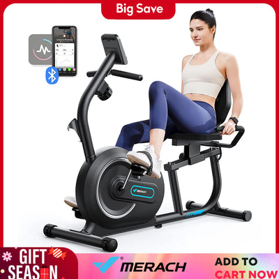 Recumbent Exercise Bike Bluetooth Exclusive App Connectivity LCD Heart Rate Handle