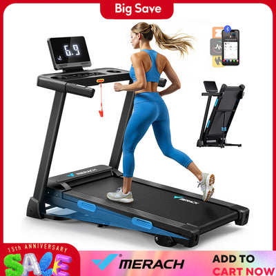 Foldable Incline Quiet Double Deck Technology Treadmill 4 Silicone Shock Cushion Heart Rate Monitoring