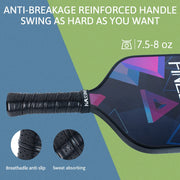 Pickleball Set with 16mm Large Sweet Spot PP Honeycomb Core 2 Rackets 4 Balls Rubber Edge