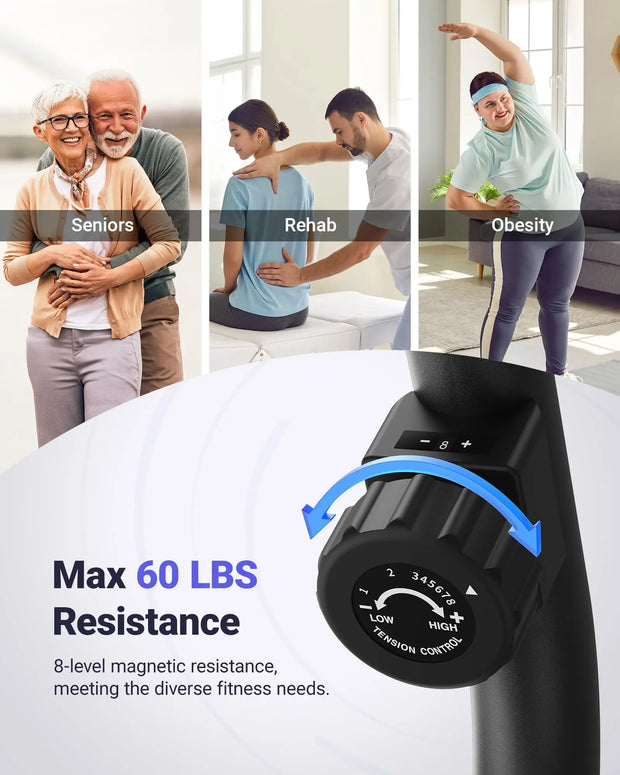 Recumbent Exercise Bike Bluetooth Exclusive App Connectivity LCD Heart Rate Handle