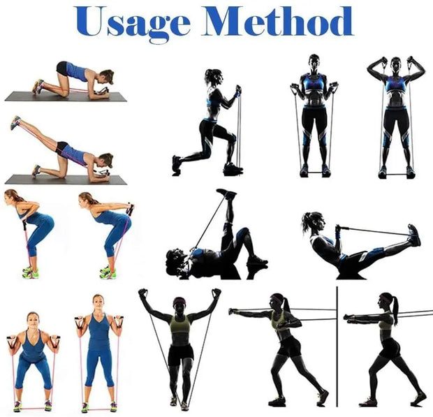 11 pc. Latex resistance Pull bands for Pilates, yoga and CrossFit fitness