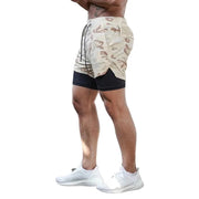 Men's 2 In 1 Quick Drying Running Shorts Gym Exercise Shorts