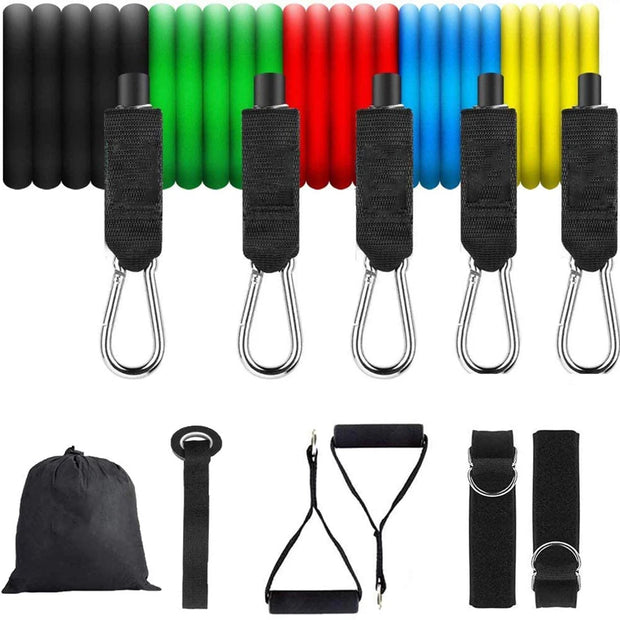 11 pc. Latex resistance Pull bands for Pilates, yoga and CrossFit fitness