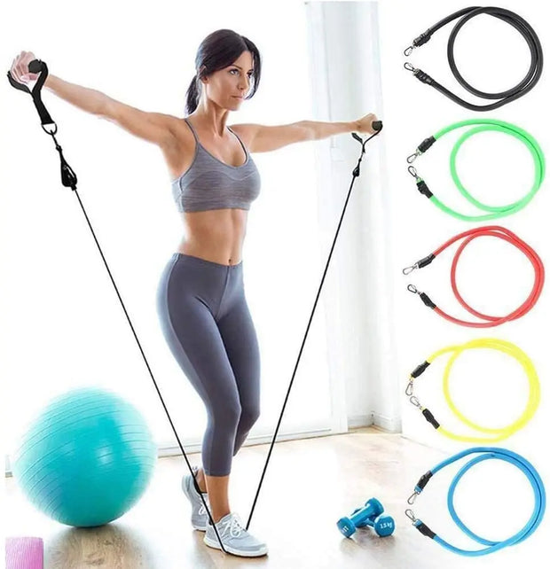 11 pc. Latex resistance Pull bands for Pilates, yoga and CrossFit fitness