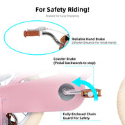 Girls Bike For Toddlers & Kids, 12" 14" 16" 20" with Training Wheels, Basket & Kickstand