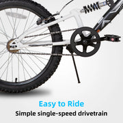 20 Inch Kid's Mountain Bike for Ages 5-13 Years Old, Dual-Suspension