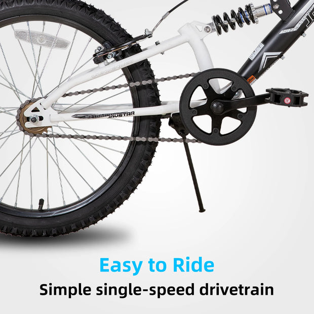 20 Inch Kid's Mountain Bike for Ages 5-13 Years Old, Dual-Suspension