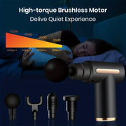 Portable Deep Tissue Massager with LED Touch Screen 4 Replaceable Massage Heads