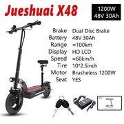 10/11 Inch 48V-72V 1000W-6000W  Off Road Electric Kick Scooter Foldable Adult 50-85km/h