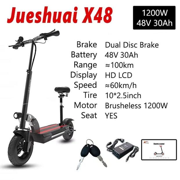 10/11 Inch 48V-72V 1000W-6000W  Off Road Electric Kick Scooter Foldable Adult 50-85km/h