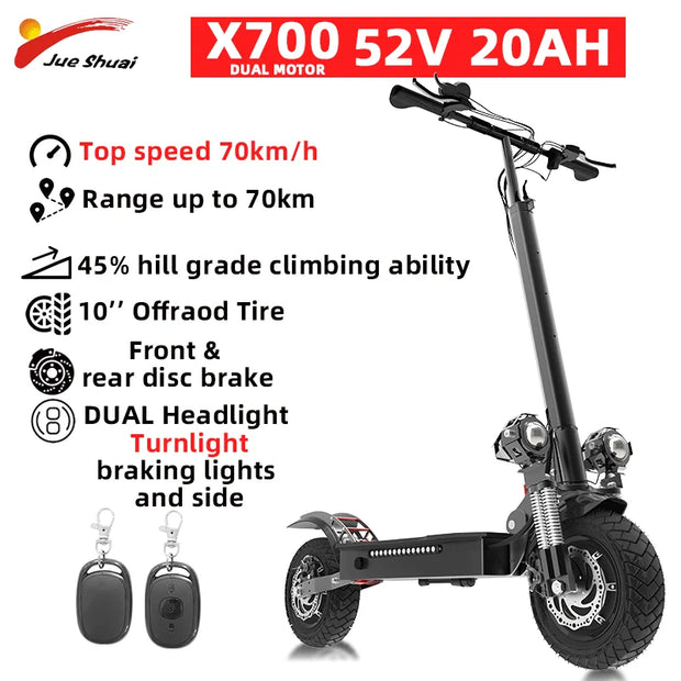 10/11 Inch 48V-72V 1000W-6000W  Off Road Electric Kick Scooter Foldable Adult 50-85km/h