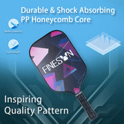 Pickleball Set with 16mm Large Sweet Spot PP Honeycomb Core 2 Rackets 4 Balls Rubber Edge