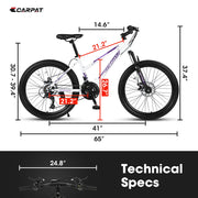 24 26 Inch wheel, 15" Steel Frame, 21-Speed  Female Bicycles