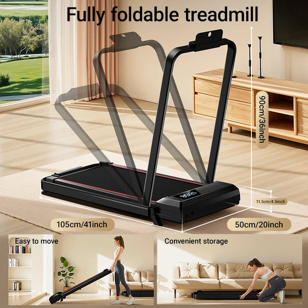 Incline Under-Desk Walking Pad Treadmill, Diamond Belt, Lightweight, LED Display