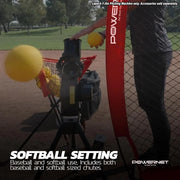 Baseball and Softball Variable Speed Pitching Machine Simulated Up To 90 MPH