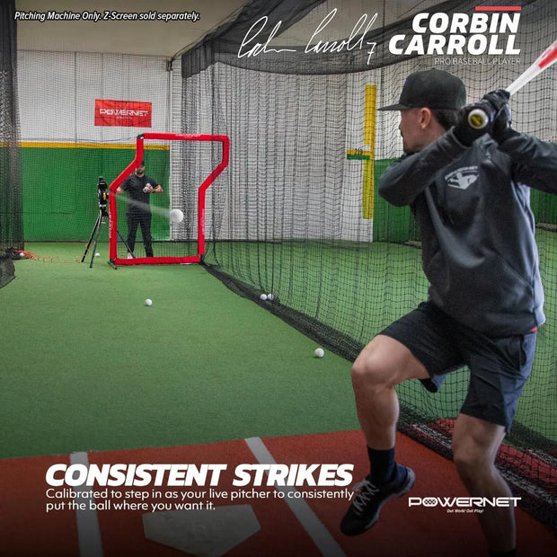 Baseball and Softball Variable Speed Pitching Machine Simulated Up To 90 MPH