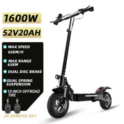 48-72V Hydraulic / Spring Suspension Foldable E-Scooter with Seat For Adults