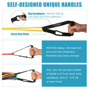 5 Packs Pull Up Assist Bands Set Resistance Loop Bands Powerlifting Exercise Stretch Bands with Door Anchor and Handle Pull Rope