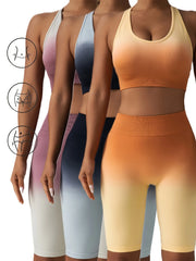 3 Pack Women's Yoga Fitness Tummy Control Workout Sets