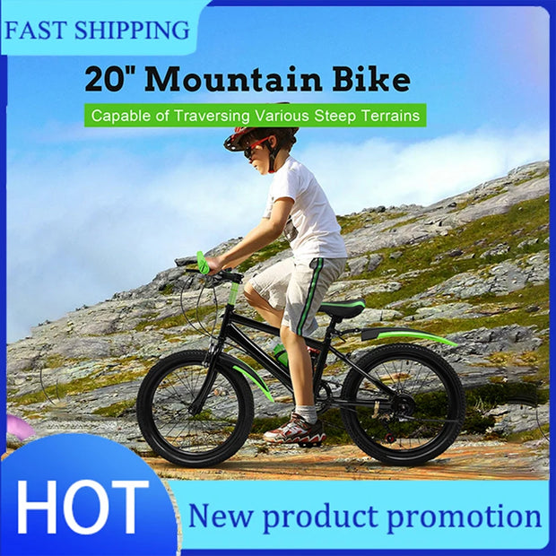 7 Speed 20" High Carbon Steel Kids Bike w/ Double Disc Brake