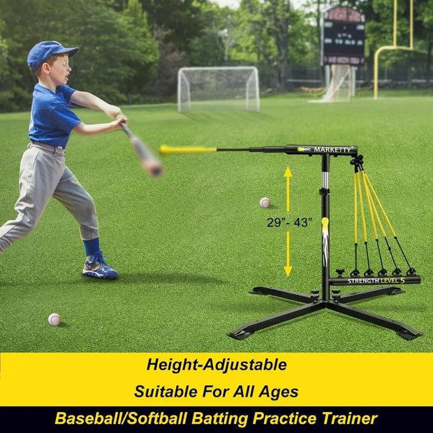 Baseball & Softball Hitting Trainer with 5 Tension Ropes