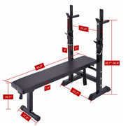 Adjustable Folding Multifunctional Workout Bench with Squat Rack