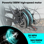 26 inch 500W 36V Motor, 7 speeds Electric Mountain Bicycle with Removable Battery