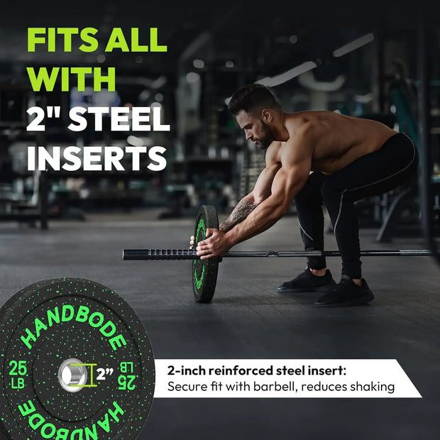 High Bounce Bumper Weight Plate Set for Home Gym, Colored Rubber Weights
