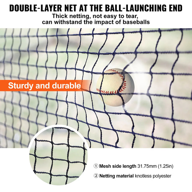 12/22/33/40 FT Heavy Duty Portable Baseball Enclosed Batting Pitching Cage Net with Carry Bag