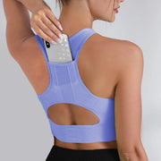 Women Gym Workout Crop Top Yoga Vest Shockproof With Chest Pad