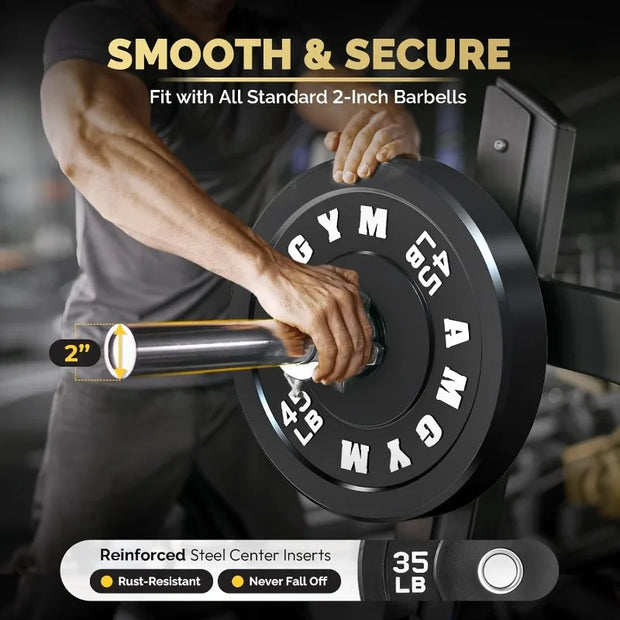 Rubber Coated 2 Inch Barbell Sets for Home Gym - Free Weights