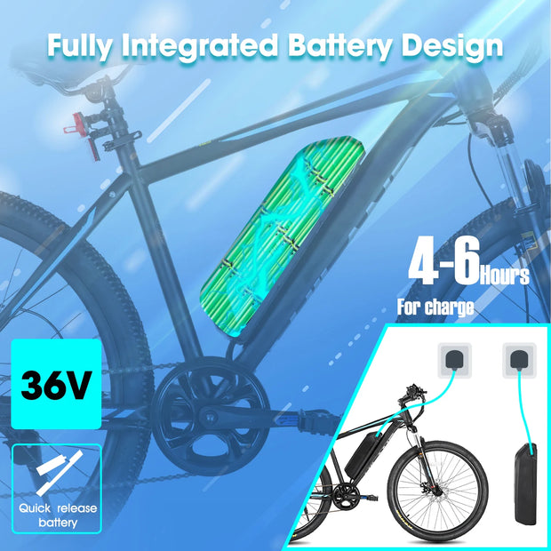 26 inch 500W 36V Motor, 7 speeds Electric Mountain Bicycle with Removable Battery