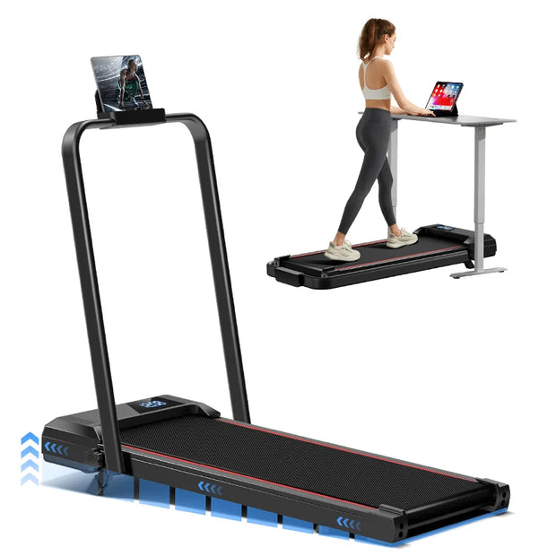 Incline Under-Desk Walking Pad Treadmill, Diamond Belt, Lightweight, LED Display