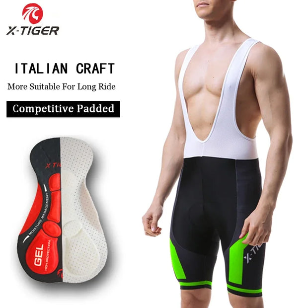 Pro Summer Shockproof 5D GEL Pad Cushion MTB Bicycle Bib Tights