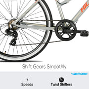 Step-Over or Step-Through Frame Hybrid Urban Commuter Bike, 7 Speeds