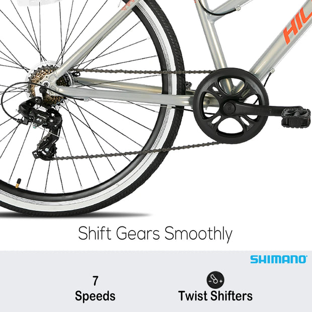 Step-Over or Step-Through Frame Hybrid Urban Commuter Bike, 7 Speeds