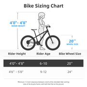 20", 24" Boys Girls Ages 7-12  Mountain Bike 7-Speed Drivetrain