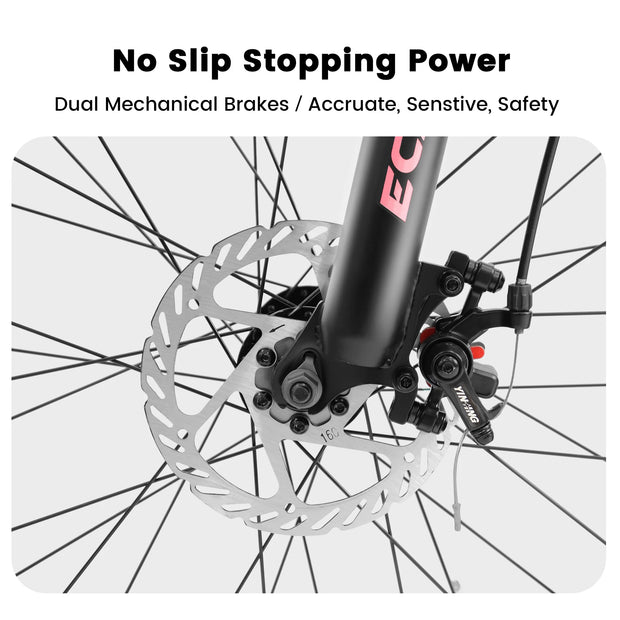 26 Inch 21 Speed Mountain Bike, 4-Inch Wide Fat Tire, Steel Frame, Disc Brake