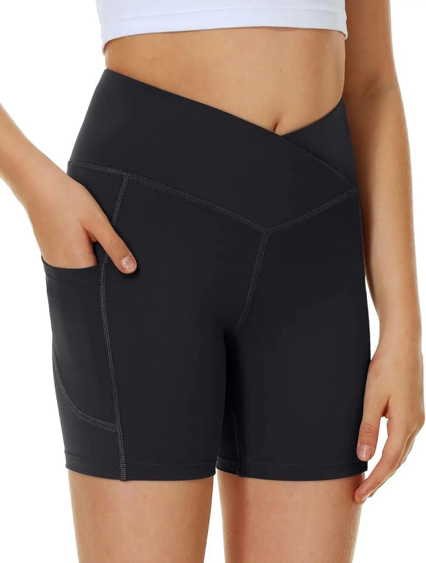 Teen Girls Volleyball Dance Gymnastics Athletic Spandex Shorts