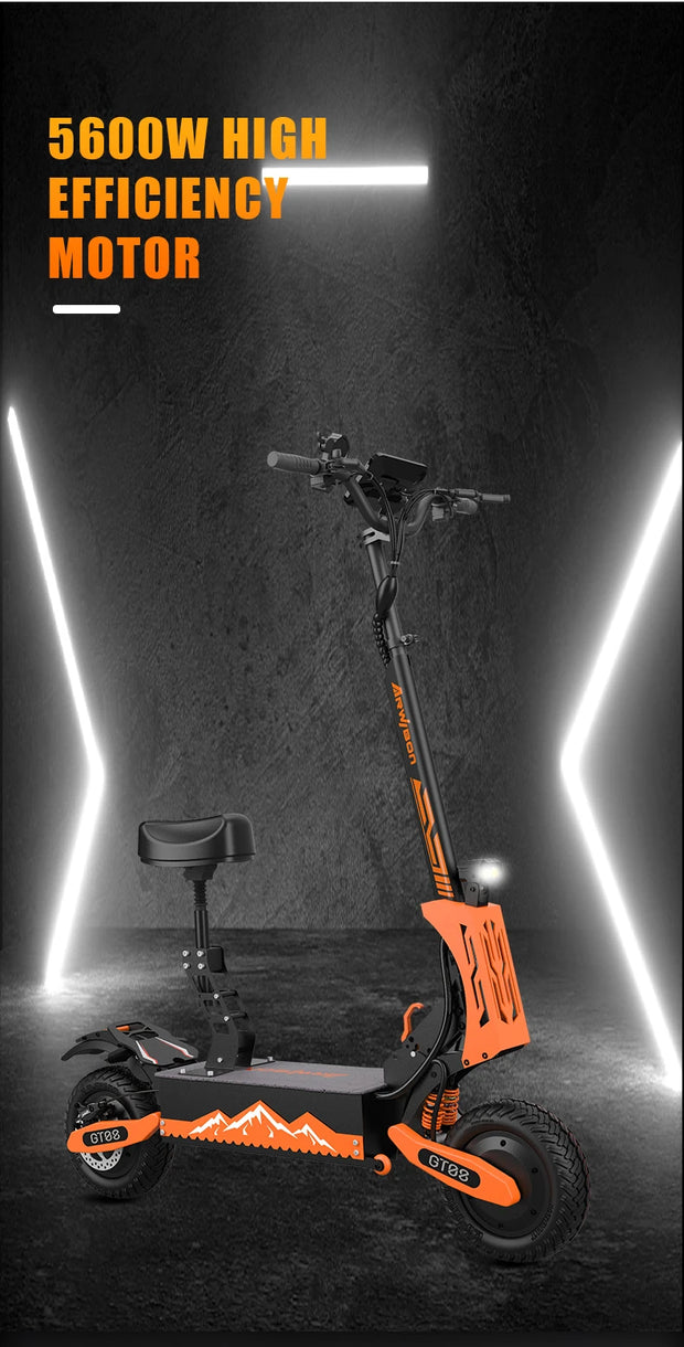 Dual Motor 5600W Foldable Adult Electric Scooter With Seat